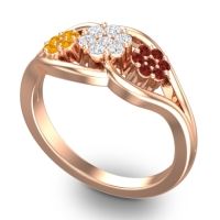 Simple Floral Pave Arama Ring