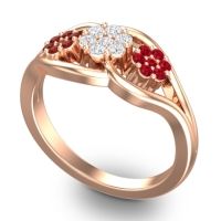 Simple Floral Pave Arama Ring