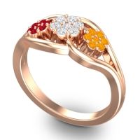 Simple Floral Pave Arama Ring