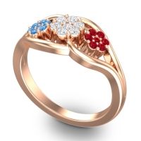 Simple Floral Pave Arama Ring