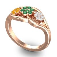 Simple Floral Pave Arama Ring