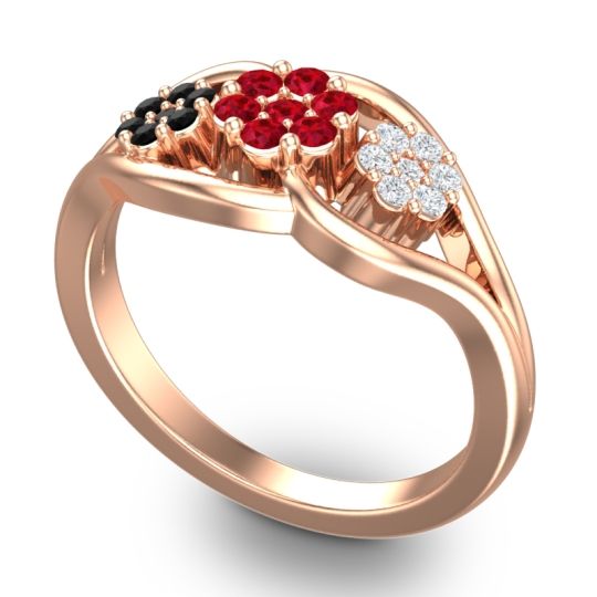 Simple Floral Pave Arama Ring