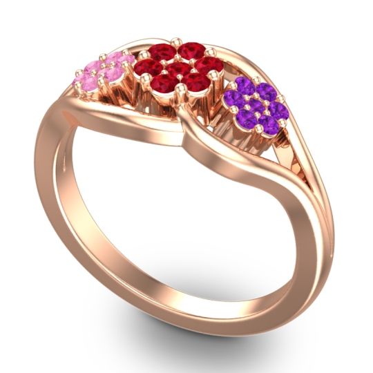 Simple Floral Pave Arama Ring