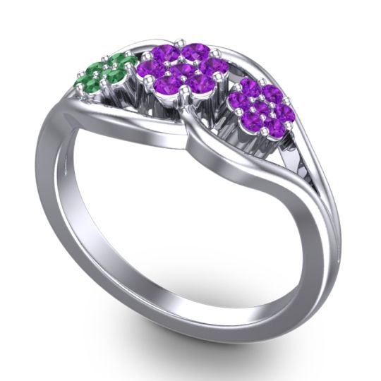 Simple Floral Pave Arama Ring