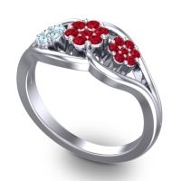 Simple Floral Pave Arama Ring