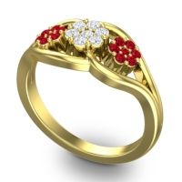 Simple Floral Pave Arama Ring