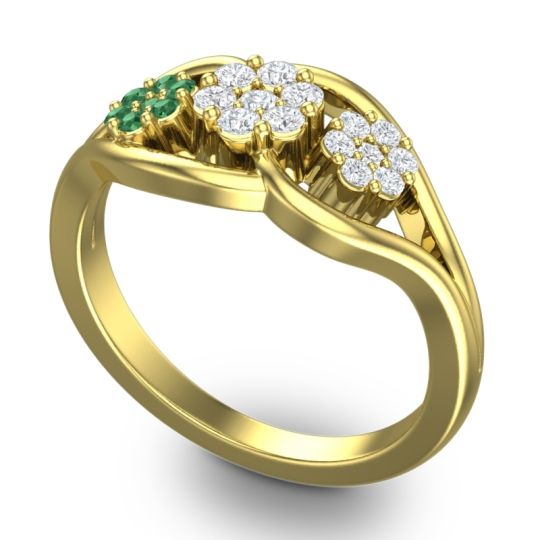 Simple Floral Pave Arama Ring