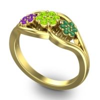 Simple Floral Pave Arama Ring