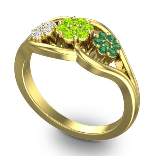 Simple Floral Pave Arama Ring