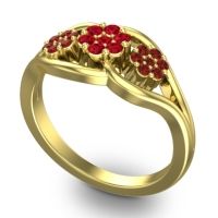 Simple Floral Pave Arama Ring