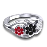 Simple Floral Pave Arama Ring