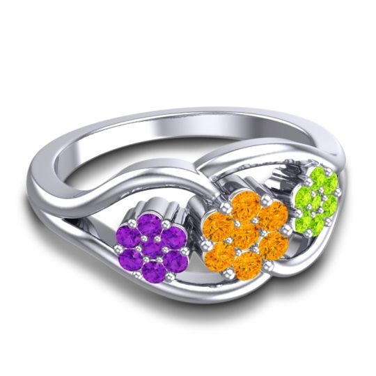 Simple Floral Pave Arama Ring