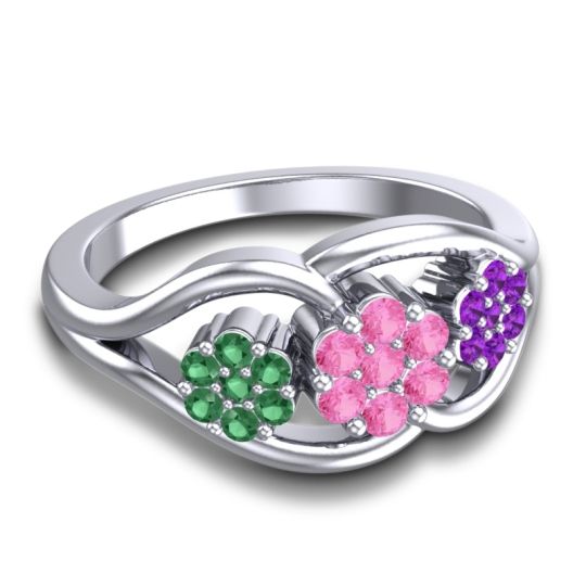 Simple Floral Pave Arama Ring