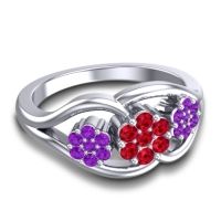 Simple Floral Pave Arama Ring