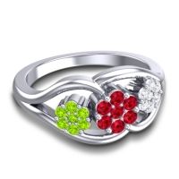 Simple Floral Pave Arama Ring