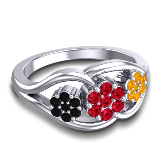 Simple Floral Pave Arama Ring