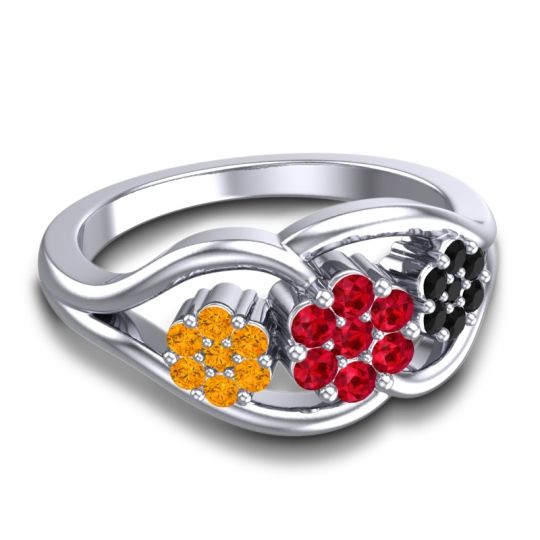 Simple Floral Pave Arama Ring