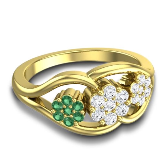 Simple Floral Pave Arama Ring