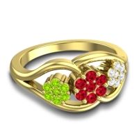 Simple Floral Pave Arama Ring
