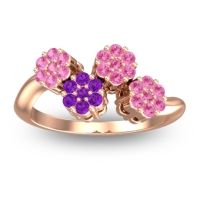 Amethyst Fashion Ring In 18K Rose Gold With Pink Tourmaline – Devana Simple Ring