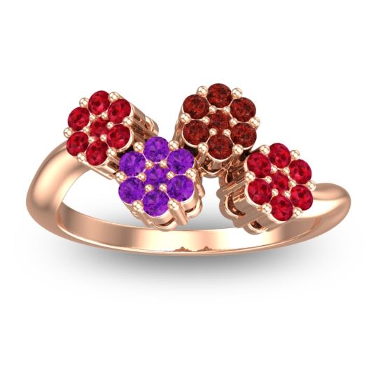 Simple Floral Pave Devana Ring