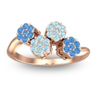Aquamarine Fashion Ring In 18K Rose Gold With Swiss Blue Topaz – Devana Simple Ring
