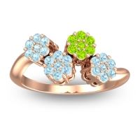 Aquamarine Fashion Ring In 18K Rose Gold With Peridot – Devana Simple Ring
