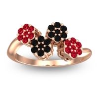 Black Onyx Fashion Ring In 18K Rose Gold With Ruby – Devana Simple Ring