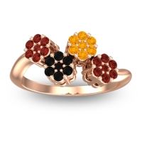 Black Onyx Fashion Ring In 18K Rose Gold With Citrine And Garnet – Devana Simple Ring