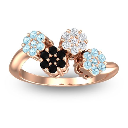 Simple Floral Pave Devana Ring