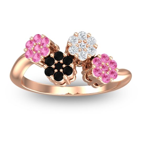 Simple Floral Pave Devana Ring