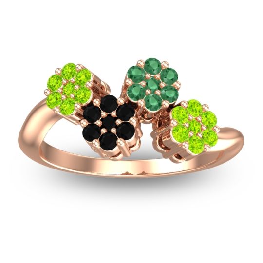 Simple Floral Pave Devana Ring