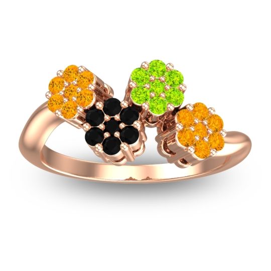 Simple Floral Pave Devana Ring
