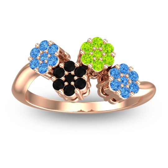 Simple Floral Pave Devana Ring