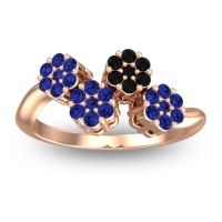 Blue Sapphire Fashion Ring In 18K Rose Gold With Black Onyx – Devana Simple Ring