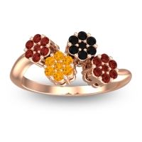 Citrine Fashion Ring In 18K Rose Gold With Black Onyx And Garnet – Devana Simple Ring