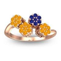 Simple Floral Pave Devana Ring