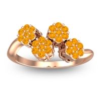 Simple Floral Pave Devana Ring