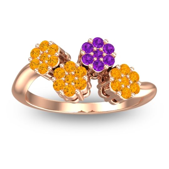 Simple Floral Pave Devana Ring