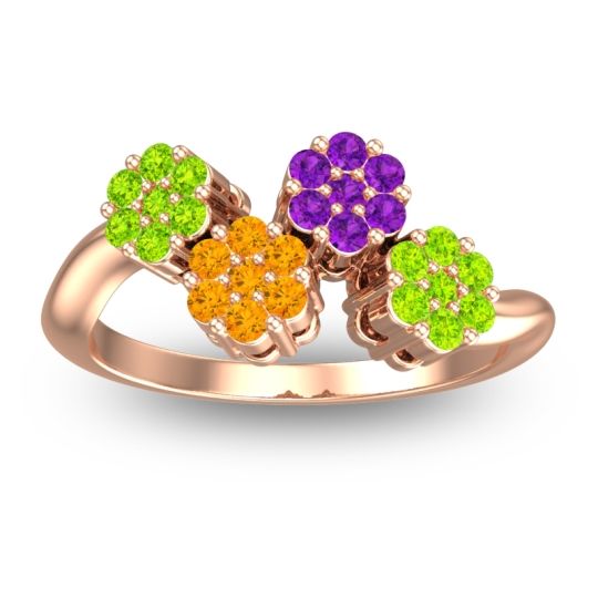 Simple Floral Pave Devana Ring