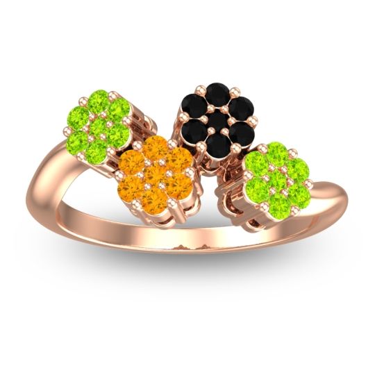 Simple Floral Pave Devana Ring