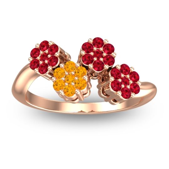 Simple Floral Pave Devana Ring