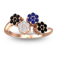 Lab Diamond Fashion Ring In 18K Rose Gold With Blue Sapphire And Black Onyx – Devana Simple Ring