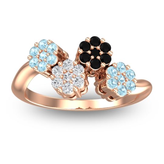 Simple Floral Pave Devana Ring