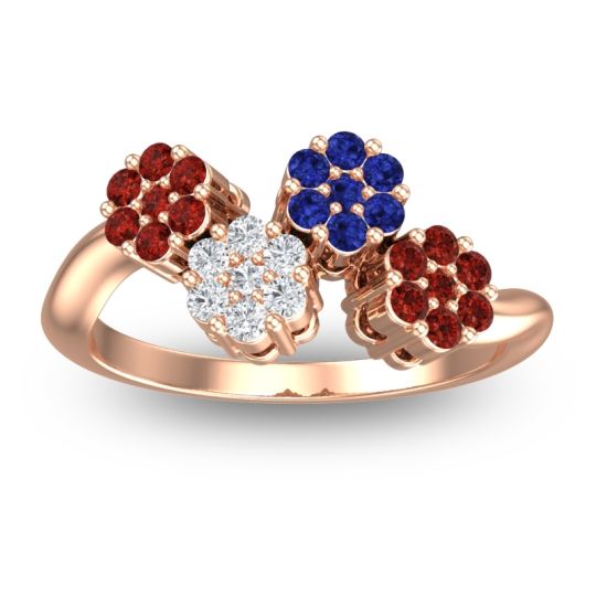 Simple Floral Pave Devana Ring