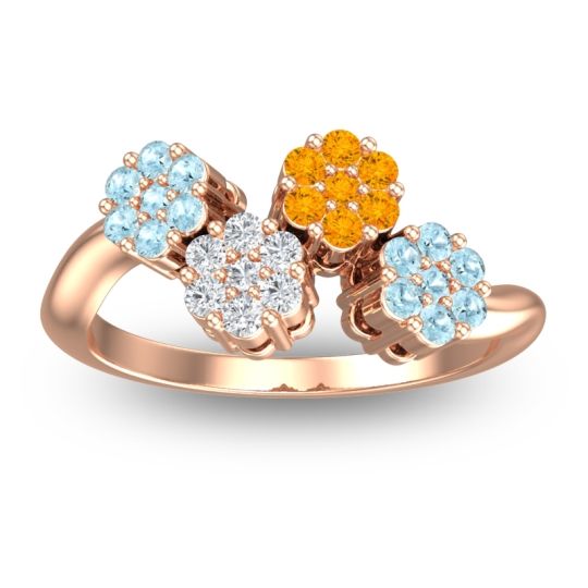 Simple Floral Pave Devana Ring