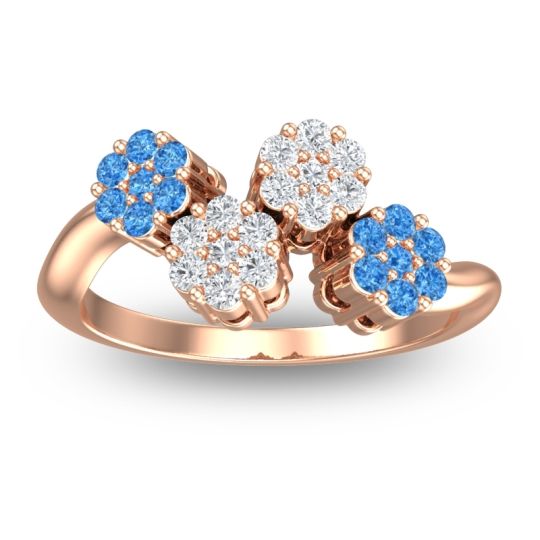 Simple Floral Pave Devana Ring