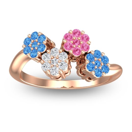 Simple Floral Pave Devana Ring