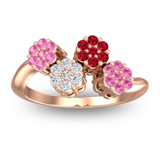Simple Floral Pave Devana Ring