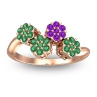 Emerald Fashion Ring In 18K Rose Gold With Amethyst – Devana Simple Ring